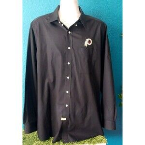 Redskins Commanders Antigua Men's Long-Sleeve Button-Up Shirt XLT Black